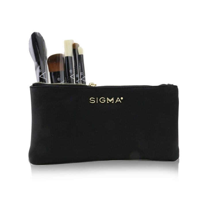 Набор кистей для макияжа Sigma Beauty (5 шт + косметичка) — удобный инструмент для безупречного макияжа