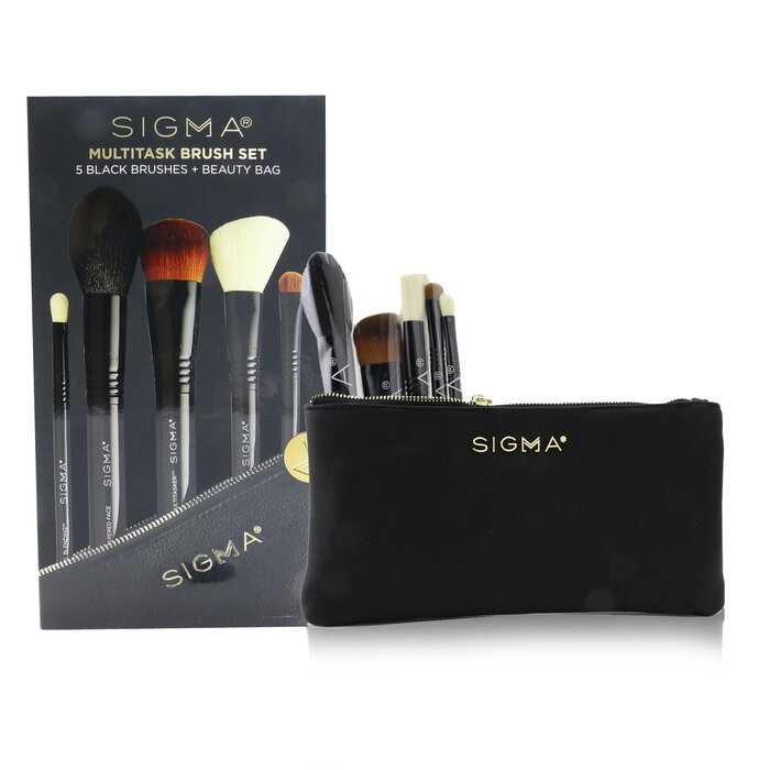 Набор кистей для макияжа Sigma Beauty (5 шт + косметичка) — удобный инструмент для безупречного макияжа