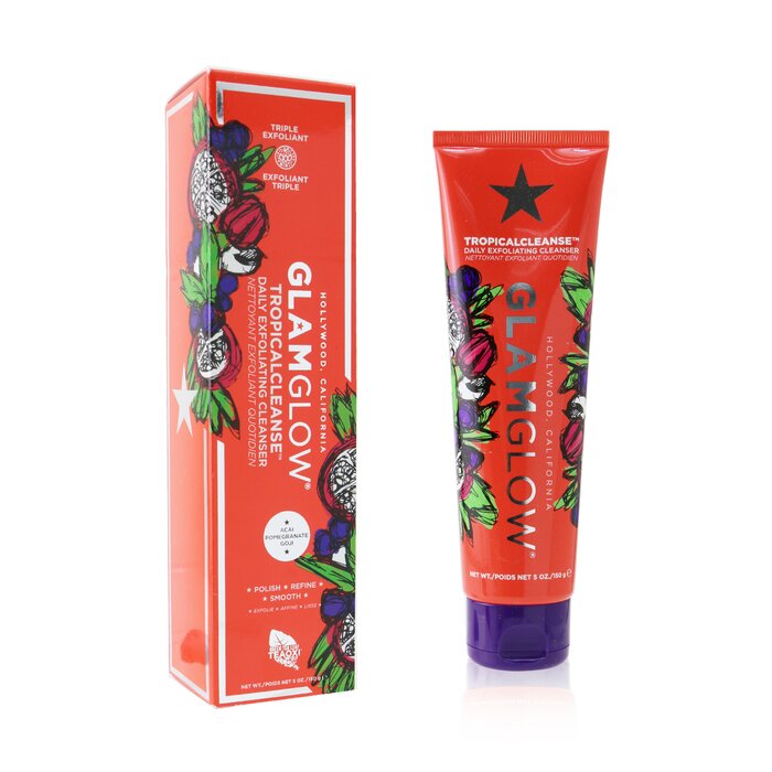Очищающий эксфолиант для лица Glamglow TropicalCleanse с тропическими фруктами и зелёным чаем 150g