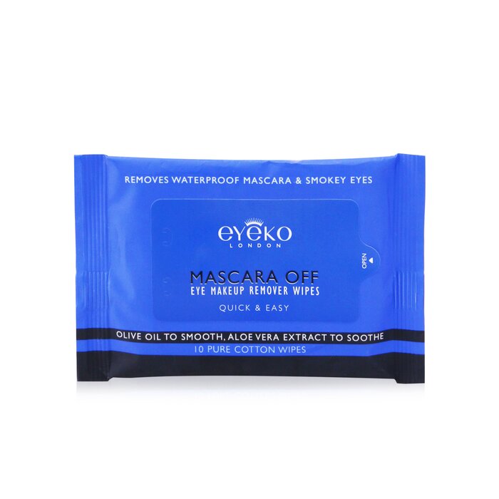 Eyeko мягкие салфетки для снятия макияжа с глаз с оливковым маслом и алоэ, 10 штук