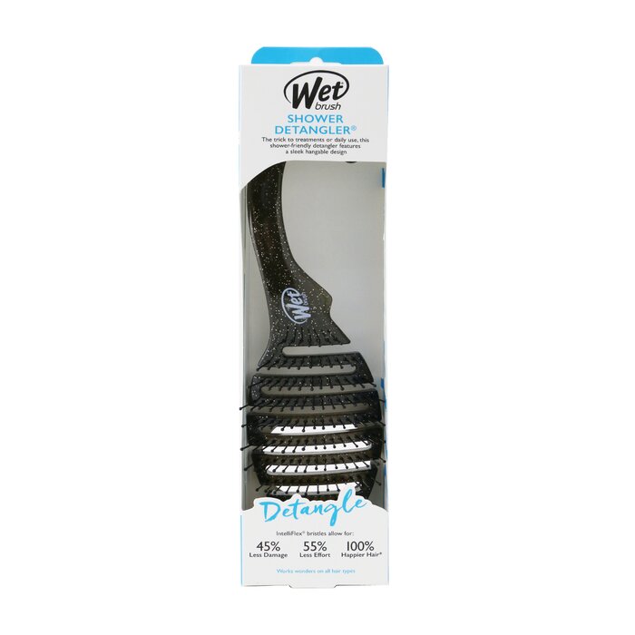 Щетка для душа Wet Brush с черным блеском, для бережного расчесывания волос, 1 шт.