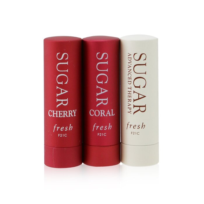 Набор бальзамов для губ Fresh Sugar Lip Treatment Trio 3x2.2 г — увлажнение, защита и натуральный блеск