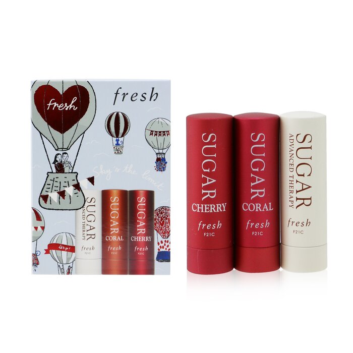 Набор бальзамов для губ Fresh Sugar Lip Treatment Trio 3x2.2 г — увлажнение, защита и натуральный блеск