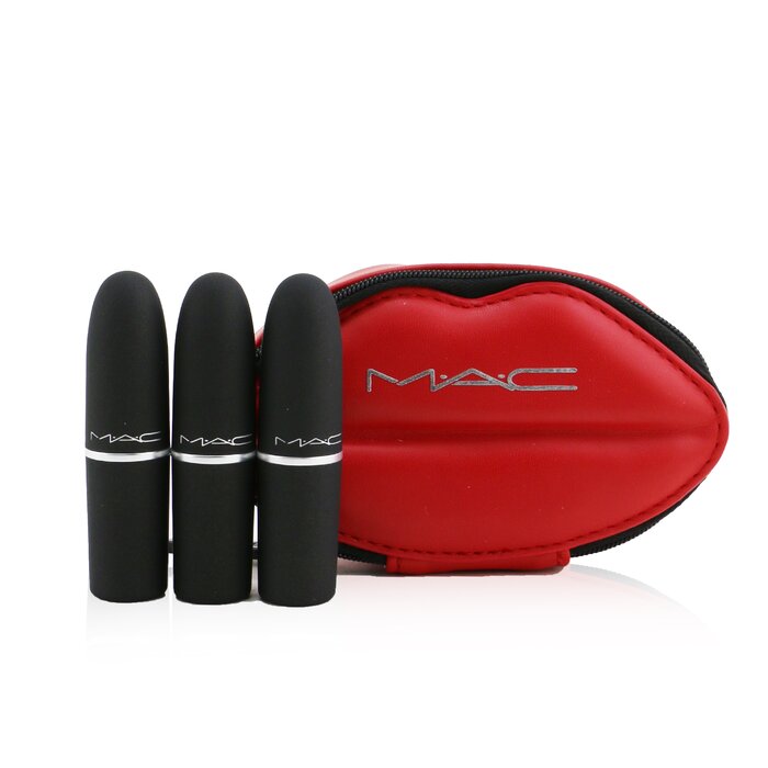 Набор помад для губ Powder Kiss от MAC, 3x3 г, матовый эффект с воздушными пигментами, забота и увлажнение