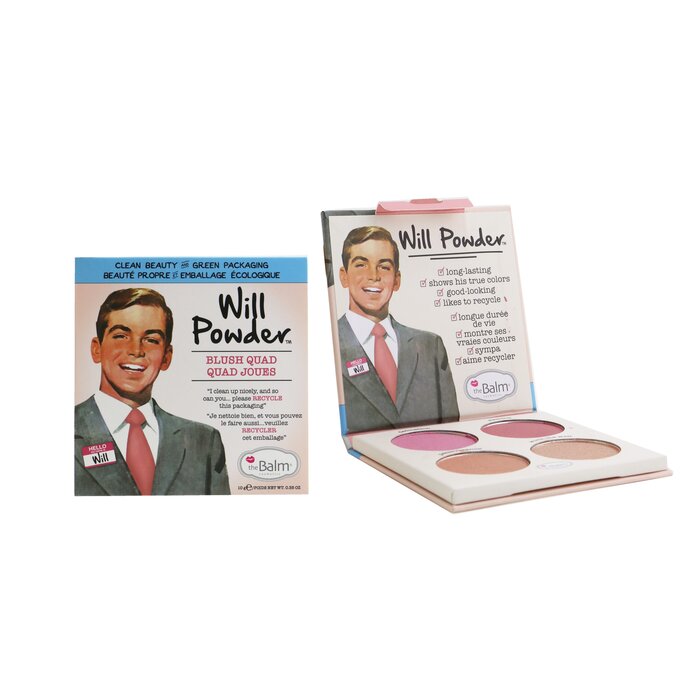 Палитра румян TheBalm с маслами жожоба и виноградных косточек, 4 оттенка, 10 г