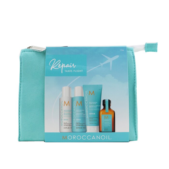 Набор для восстановления волос Moroccanoil: шампунь, кондиционер, маска и масло, 4 шт.