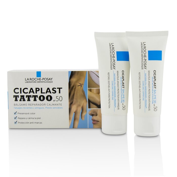 Крем для татуированной кожи La Roche Posay Cicaplast Tattoo с SPF50, 2x40 мл