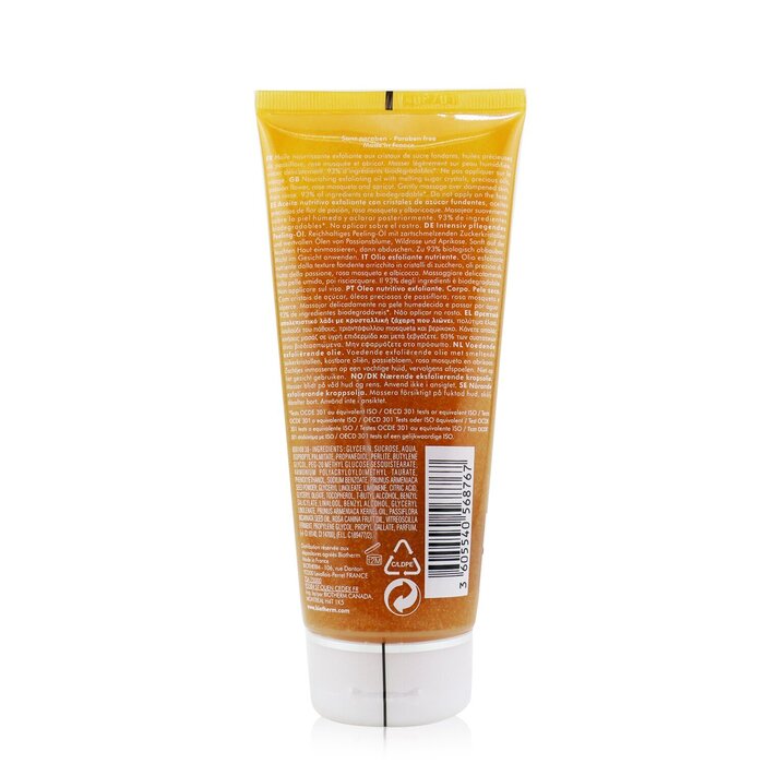 Biotherm масло для тела с отшелушивающим эффектом 200 мл, с маслом пассифлоры и микрокристаллами сахара
