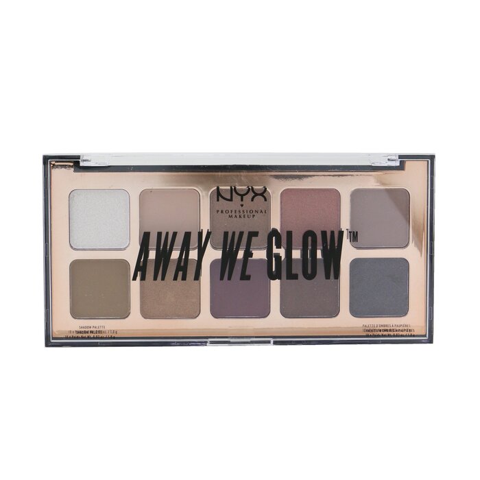 Палетка теней для век NYX Away We Glow, 10 оттенков (10x1г) — яркие, насыщенные цвета для создания уникальных образов