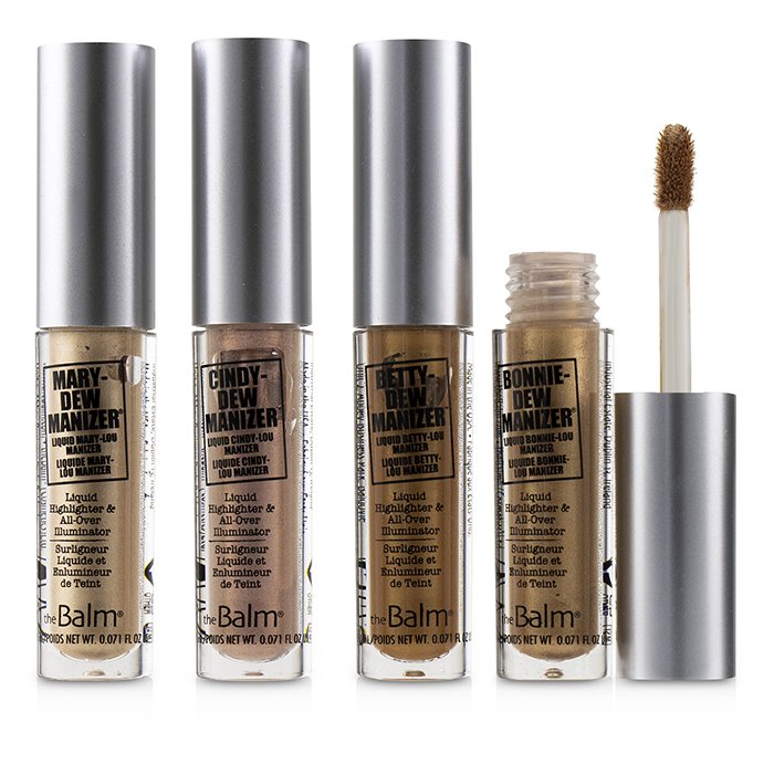 Палитра жидких хайлайтеров TheBalm The Dew Manizer's Quad, 4×2,1 мл для создания сияющего образа