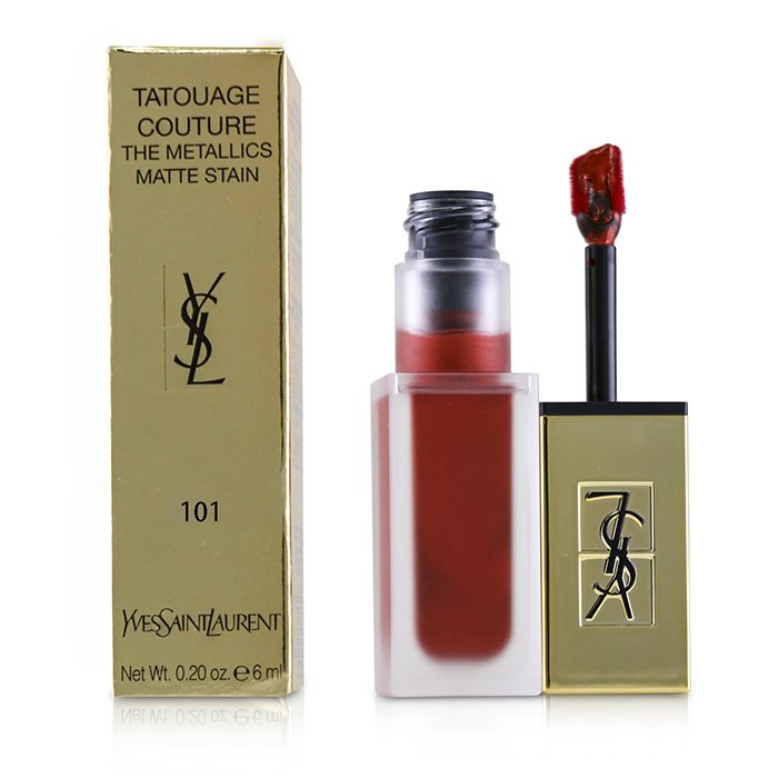Тинт для губ Yves Saint Laurent с металлическим финишем 6 мл, оттенок #104 Rose Gold Riot