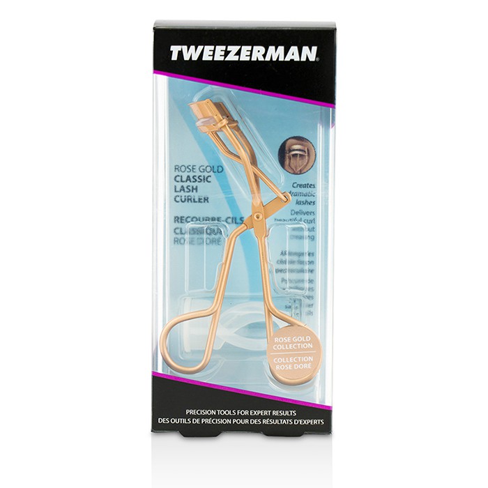 Щипцы для завивки ресниц Tweezerman с силиконовой подушкой, розовое золото
