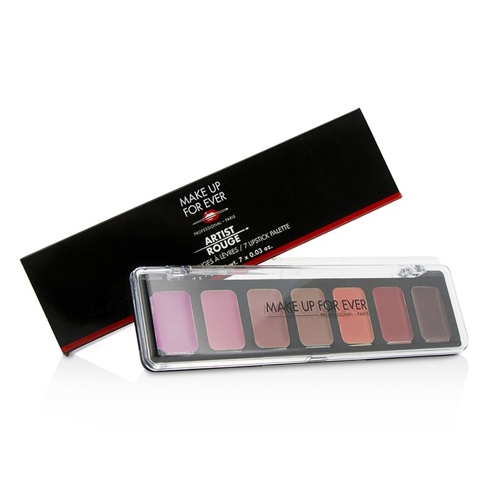 Палитра помад Artist Rouge Make Up For Ever, 7 оттенков по 1 г для губ, высокая пигментация и кремовая текстура