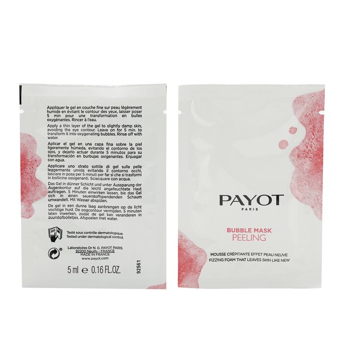 Пузырьковая маска для лица Payot с фруктовыми кислотами 8х5 мл, оксигенация и детоксикация кожи