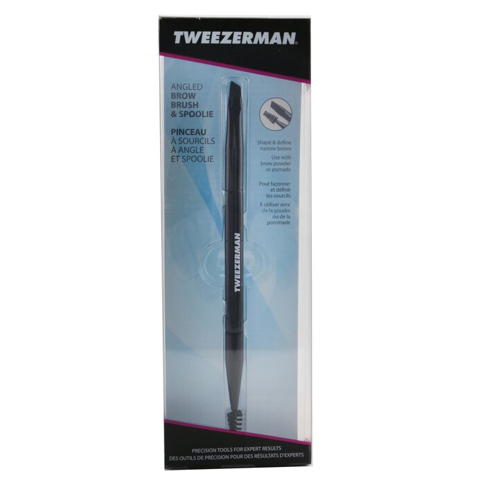 Щеточка для бровей с угловой кистью и спули Tweezerman