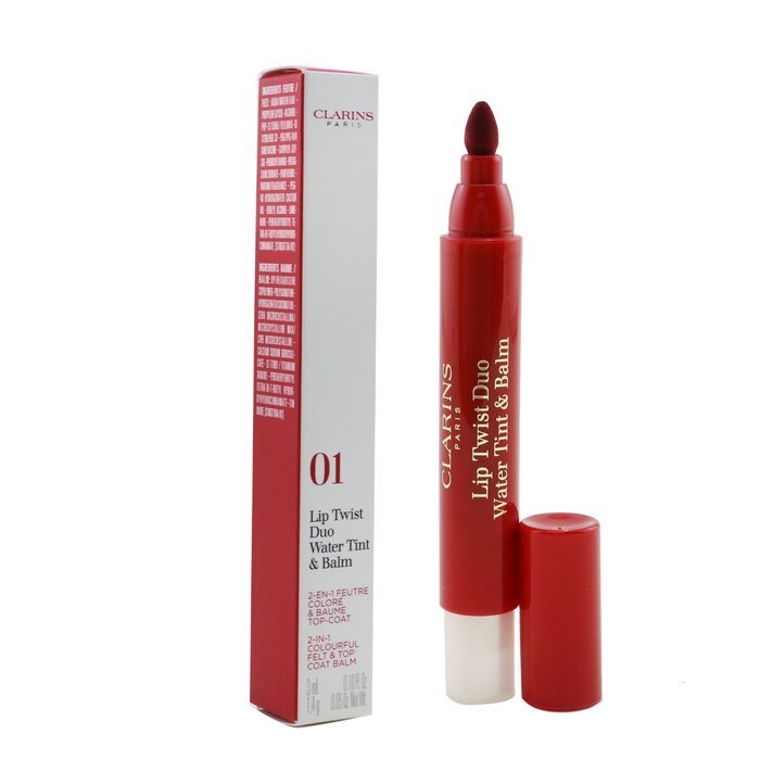 Clarins двойной тинт и бальзам для губ 3 мл + 1,4 г с водяной текстурой и блеском