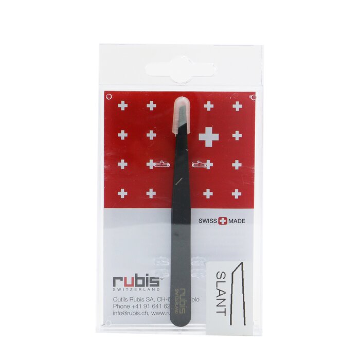 Пинцеты Rubis скошенные для бровей, нержавеющая сталь, цветная отделка, высокоточные инструменты