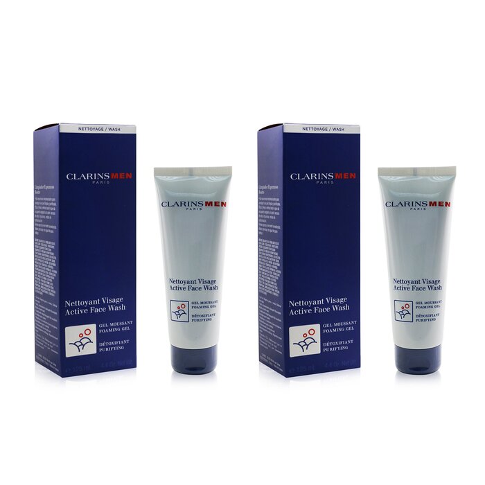 Очищающий гель для лица Clarins с отшелушивающим эффектом, 2x125 мл