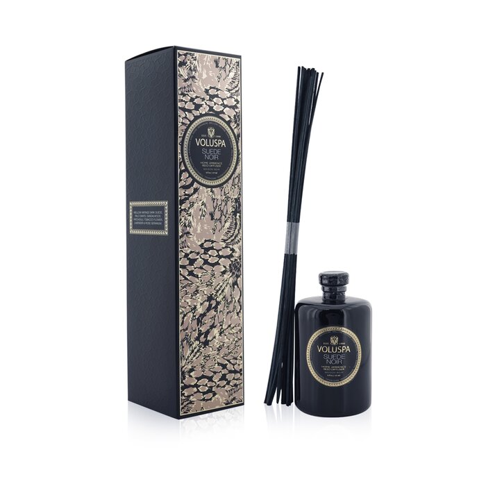 Парфюмированный диффузор Voluspa Suede Noir 177 мл — уютный аромат для дома с тростниковыми палочками