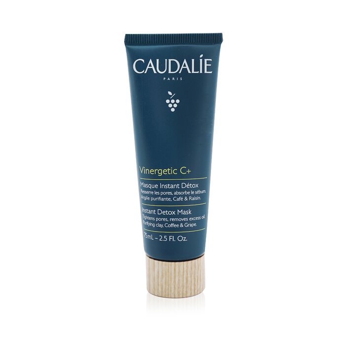 Маска для лица Caudalie с розовой глиной и кофеином, мгновенная детокс, 75 мл
