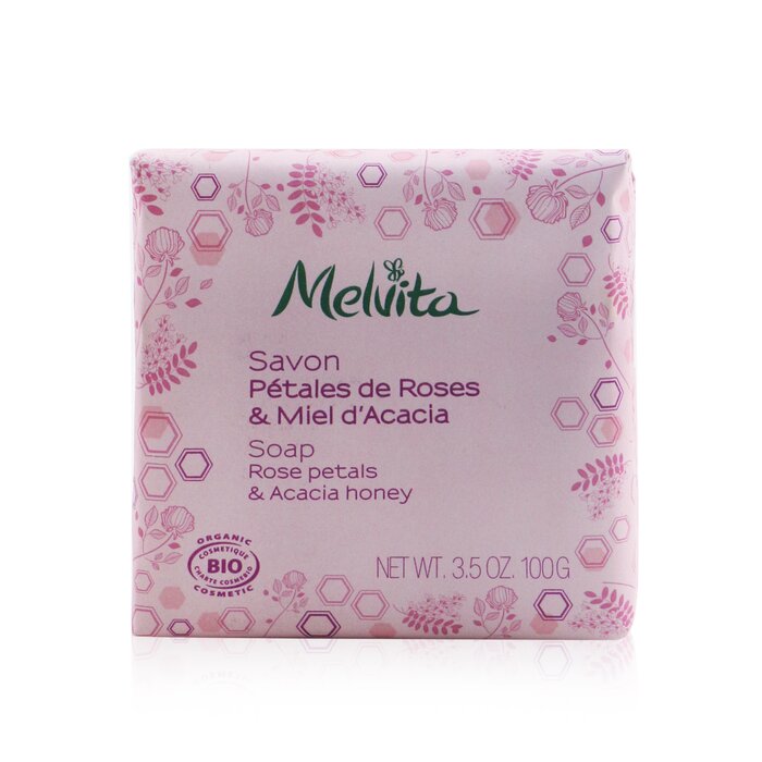 Мыло с лепестками роз и медом акации для мягкого очищения, 100 г, Melvita