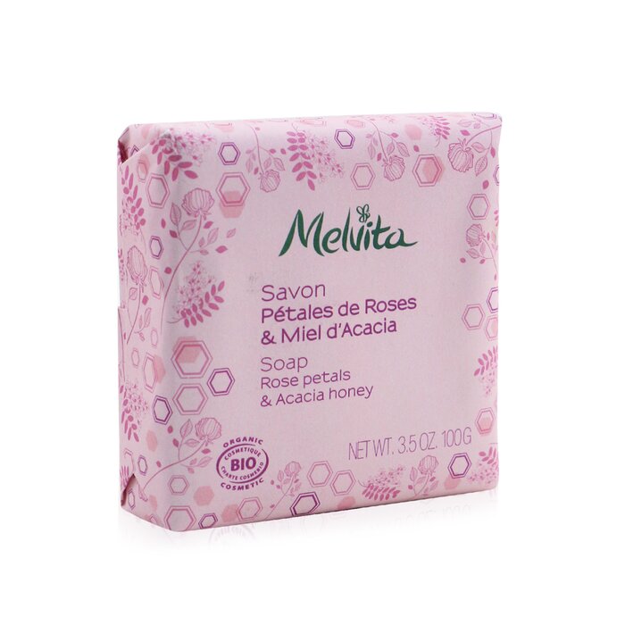 Мыло с лепестками роз и медом акации для мягкого очищения, 100 г, Melvita