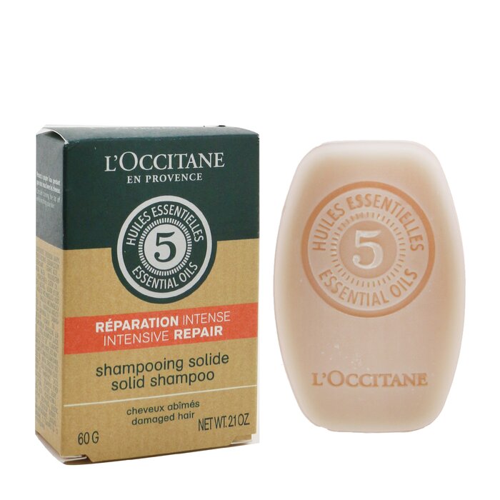L'Occitane интенсивный ремонтный твердый шампунь с эфирными маслами для поврежденных волос, 60 г