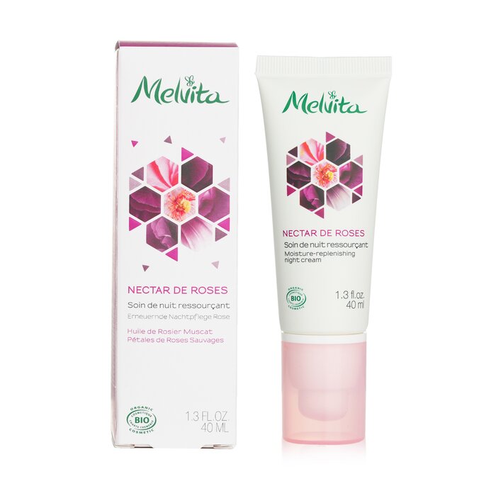 Melvita ночной крем с экстрактами роз для лица, увлажняющий, 40 мл
