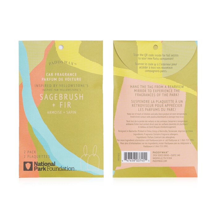 Ароматизаторы для автомобиля Paddywax «Национальные парки» (желтости) 2 шт.