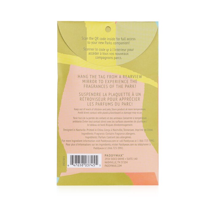 Ароматизаторы для автомобиля Paddywax «Национальные парки» (желтости) 2 шт.