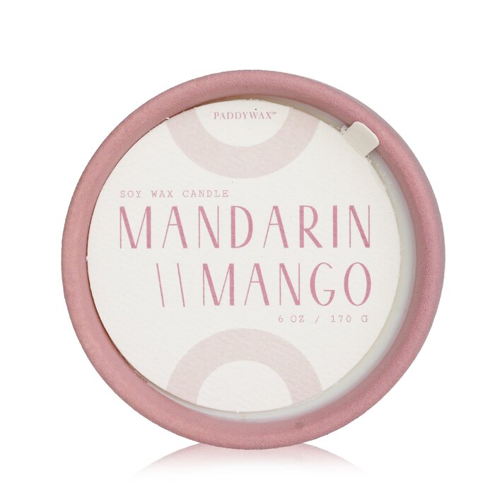 Свеча Paddywax с ароматом мандарина и манго, 170 г, из соевого воска в текстурированном сосуде