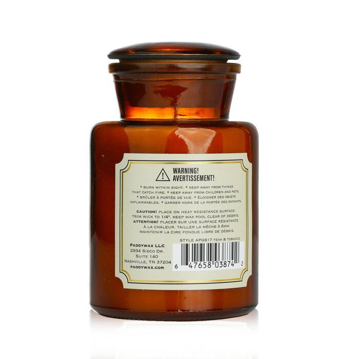 Ароматическая свеча Paddywax с ароматом тик и табака, 226 г