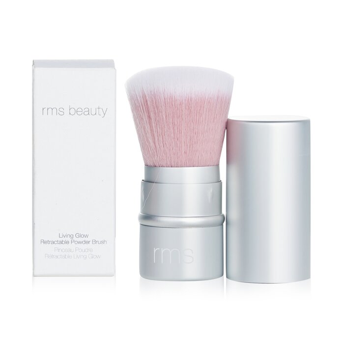 Кисть для пудры RMS Beauty с выдвижной конструкцией, мягкий синтетический ворс, идеально для макияжа лица.