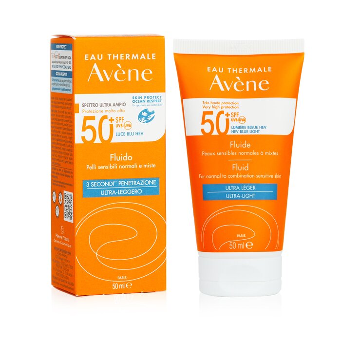 Флюид Avene с SPF 50 для нормальной и комбинированной кожи, 50 мл - защита от солнца и голубого света