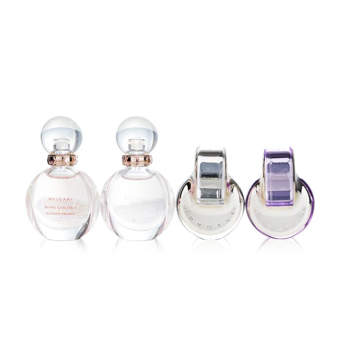 Набор миниатюр парфюмов для женщин Bvlgari, 4x5 мл: Rose Goldea, Omnia Crystalline, Omnia Amethyste