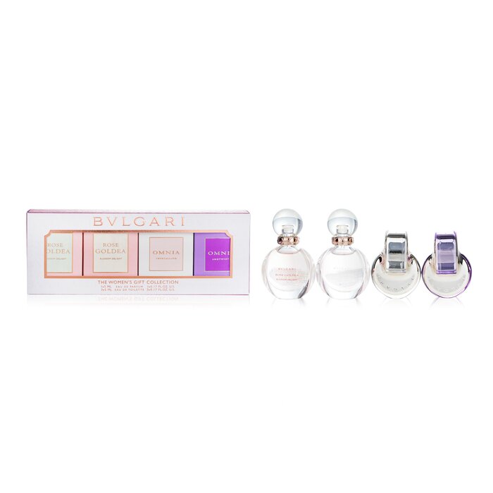 Набор миниатюр парфюмов для женщин Bvlgari, 4x5 мл: Rose Goldea, Omnia Crystalline, Omnia Amethyste