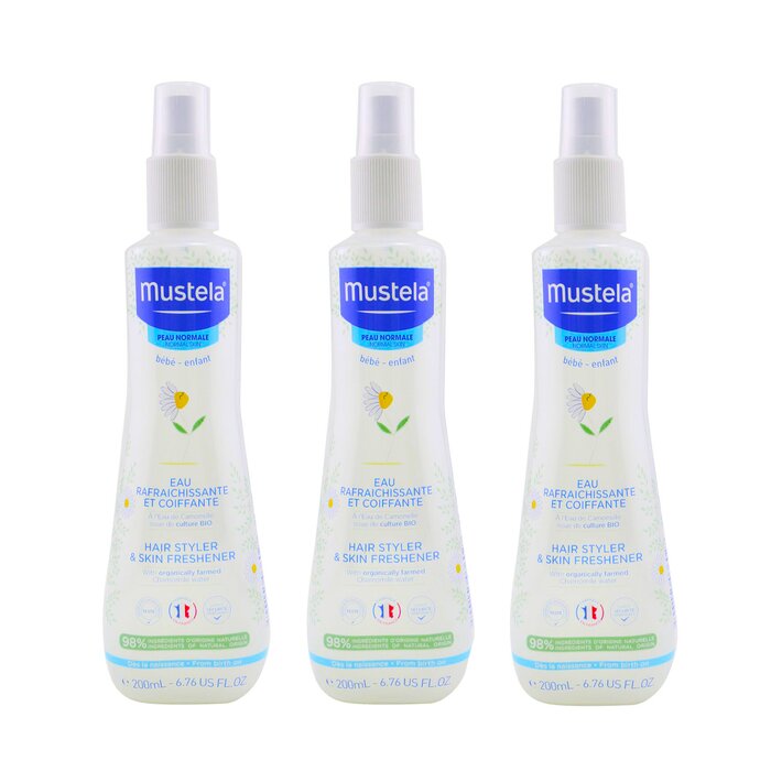Mustela набор спреев для ухода за волосами и кожей малыша с органической ромашкой, 3x200 мл