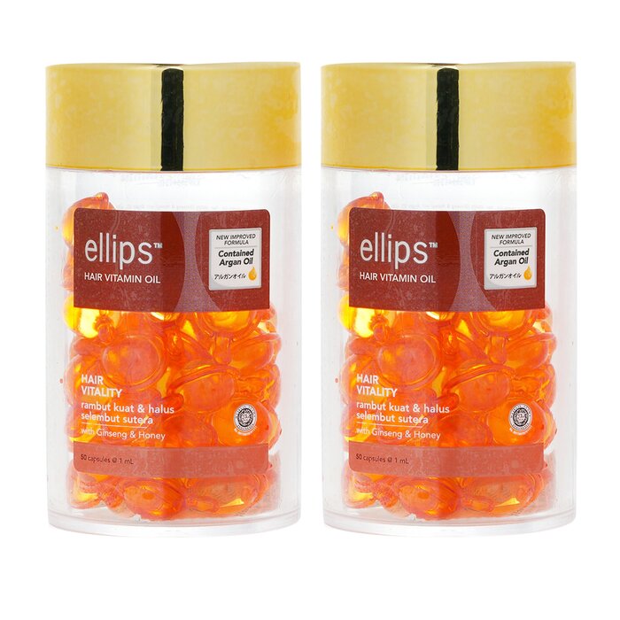 Капсулы с ухаживающим маслом для тонких волос Ellips, 2x50 капсул, для восстановления и питания волос