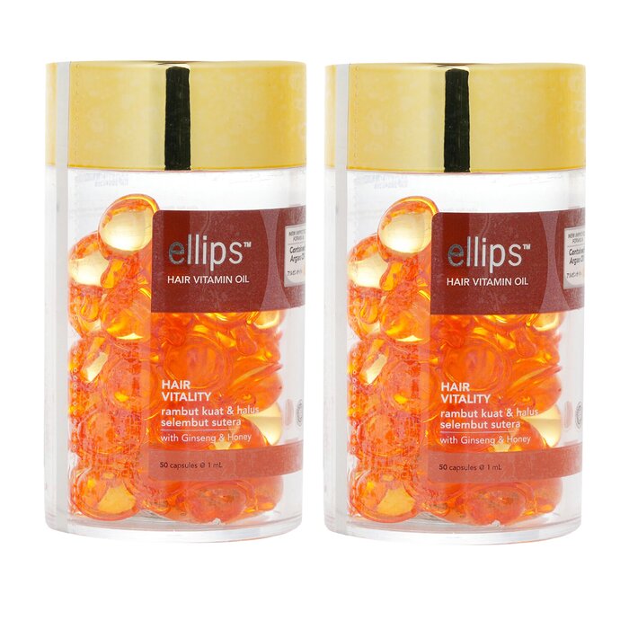 Капсулы с ухаживающим маслом для тонких волос Ellips, 2x50 капсул, для восстановления и питания волос