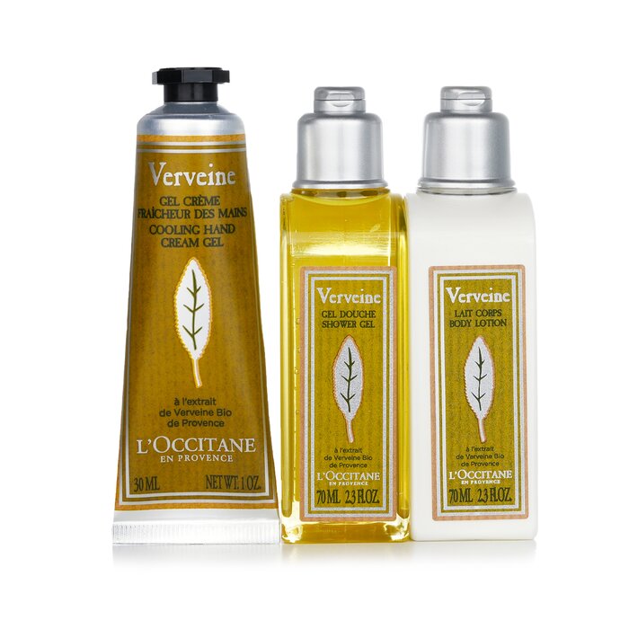 Набор для ухода с вербеной L'Occitane: гель для душа, лосьон для тела и гель для рук, 3 шт.