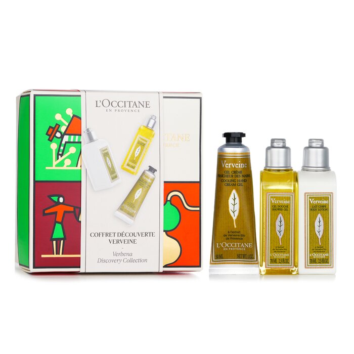 Набор для ухода с вербеной L'Occitane: гель для душа, лосьон для тела и гель для рук, 3 шт.