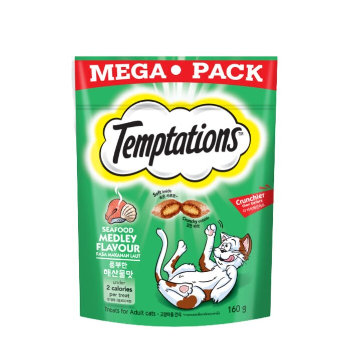 Kорм для кошек MARS Temptations с морепродуктами, хрустящие кусочки, 160 г