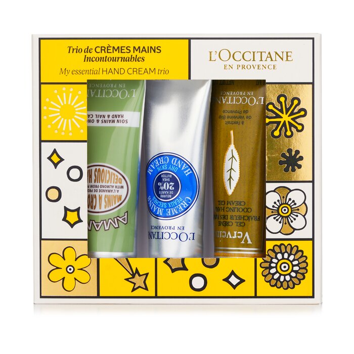 Набор кремов для рук L'Occitane с маслом ши, миндалем и вербеной, 3х30 мл