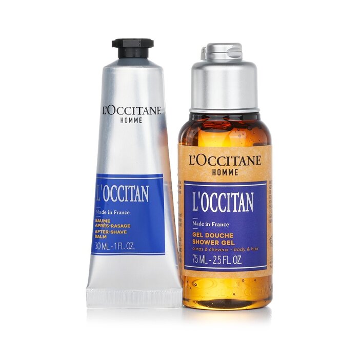 Подарочный набор L'Occitane: гель для душа (75 мл) и бальзам после бритья (30 мл)