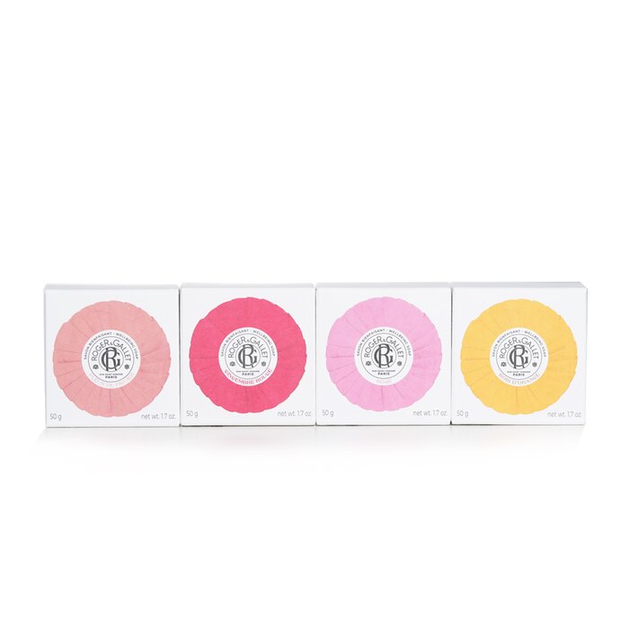 Набор мыла Roger & Gallet с ароматами Fleur De Figuier, Gingembre Rouge, Bois D'Orange и Rose, 4 шт. по 50 г
