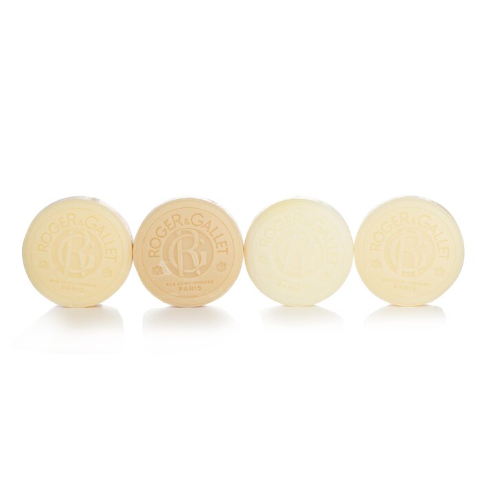Набор мыла Roger & Gallet с ароматами Fleur De Figuier, Gingembre Rouge, Bois D'Orange и Rose, 4 шт. по 50 г