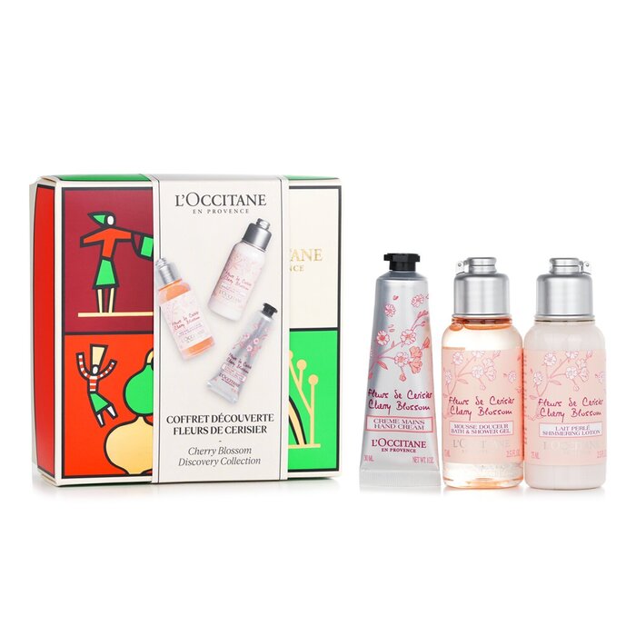 Набор ухода «Цветение вишни» L'Occitane: гель для душа 75 мл, лосьон для тела 75 мл, крем для рук 30 мл