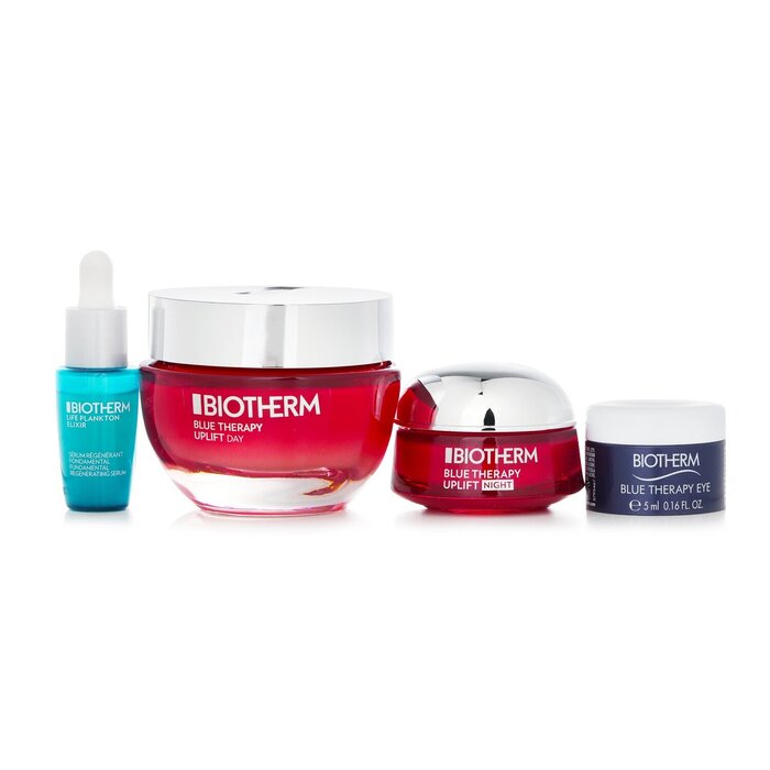 Набор для сияющей и упругой кожи Biotherm Blue Therapy с красными водорослями (4 шт + мешочек)