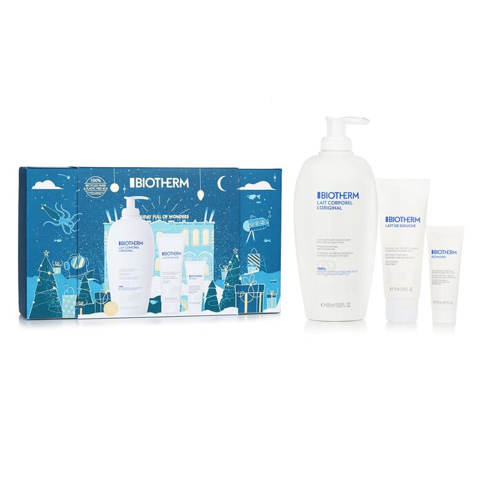 Подарочный набор для ухода за кожей тела Biotherm: 3 молочка для душа, увлажнения и рук (3 шт)