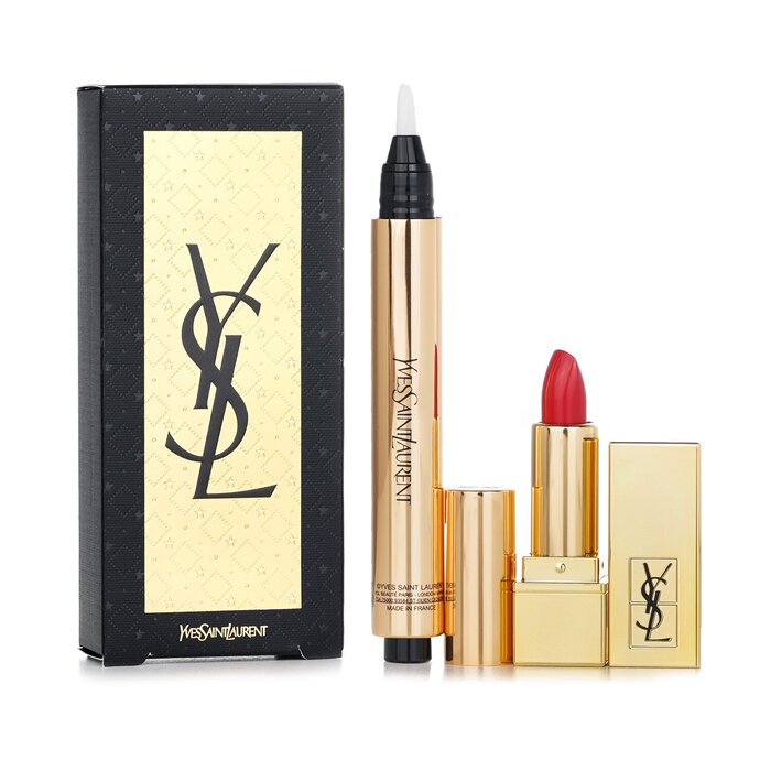 Подарочный набор Yves Saint Laurent: корректор Touche Éclat 2,5 мл и помада Rouge Pur Couture 1,3 г
